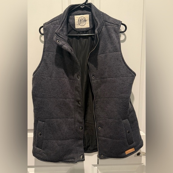 Marleylilly Jackets & Blazers - Cozy Quilted Sleeveless Vest - Dark Charcoal Gray